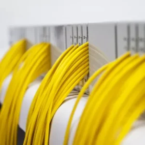 PLC splitters in 19′ patch panel